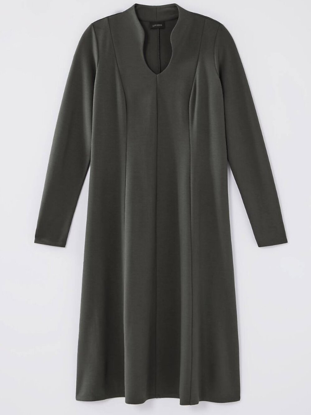NWT J. Jill Wearever Size Medium Dark Gray Double Face Jersey Midi Dress NEW